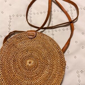 Brown Woven Crossbody Bag